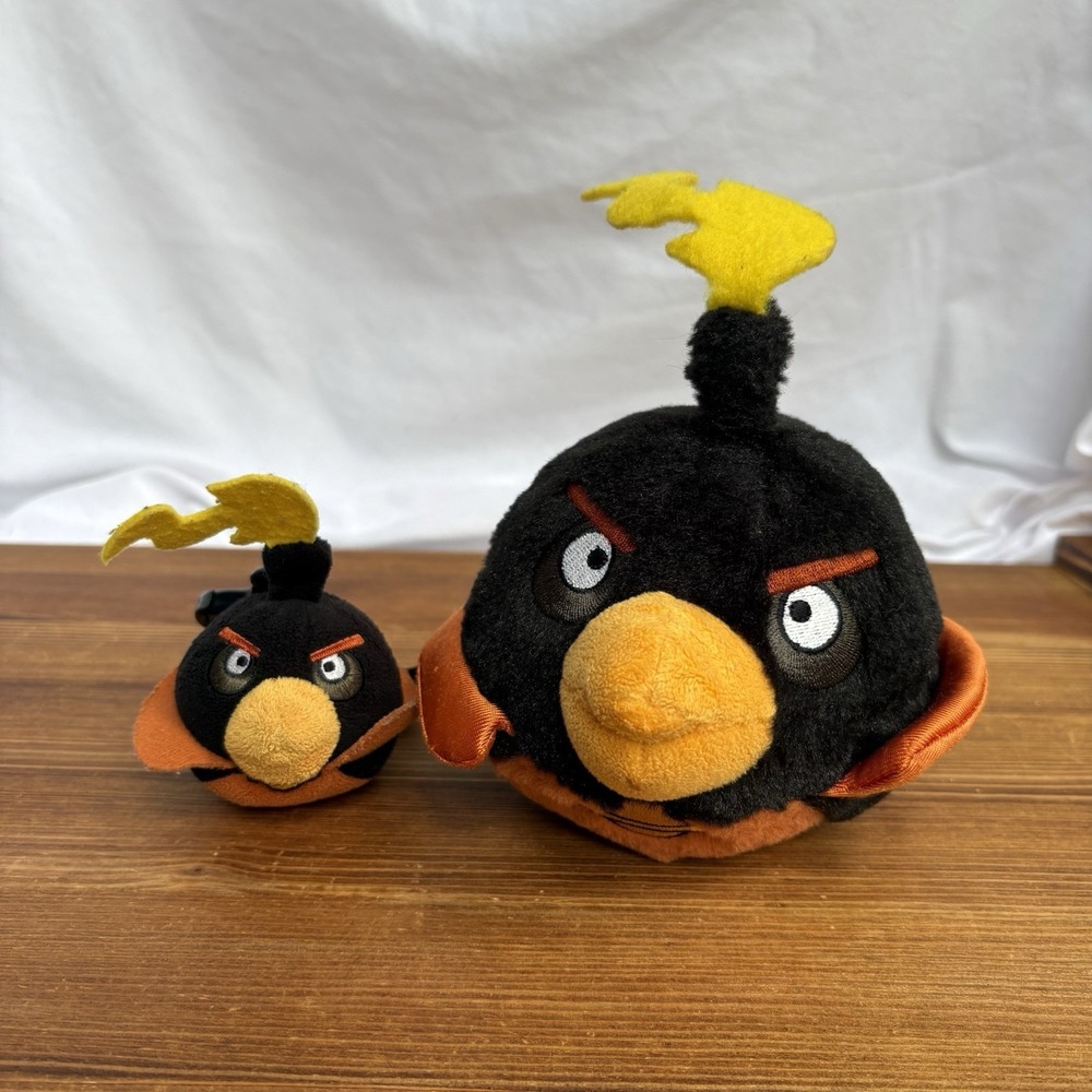 Angry Birds Space Bomb Bird Plush Lot 8" & Mini Clip Commonwealth Rovio Tagged